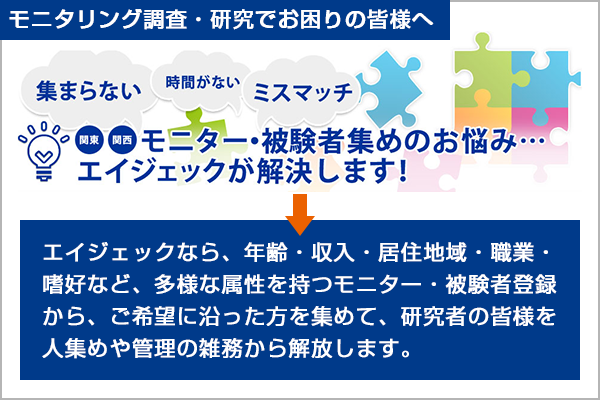 モニタリング調査・研究でお困りの皆様へ